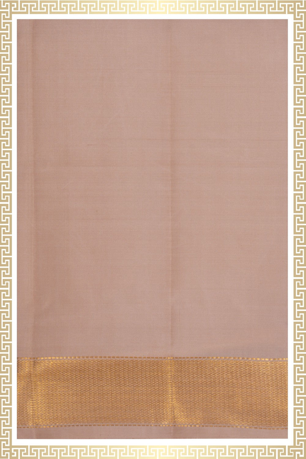 Image of Arani Silk Beige Dhoti With Kanduva (8 X 4)